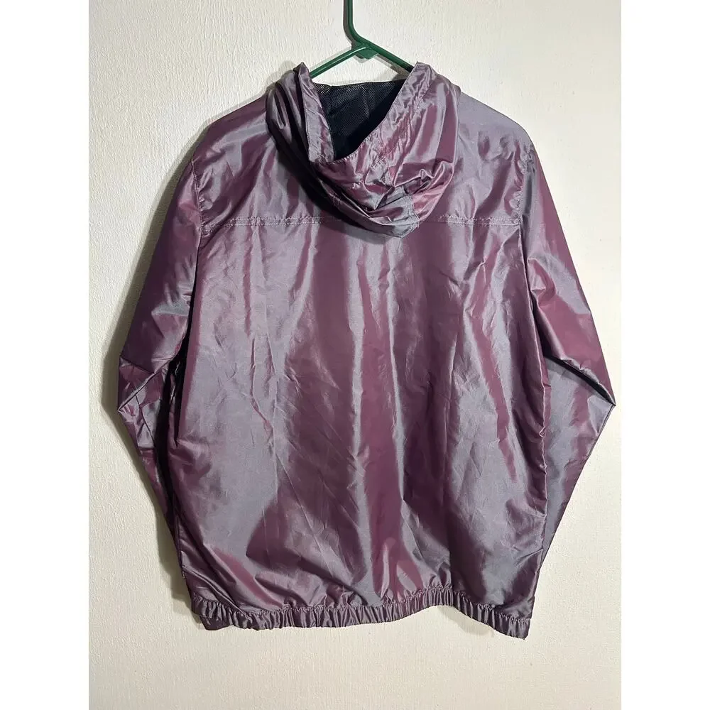NWT Ellesse Memphis Anorak Jacket Men XL Iridescent Purple Hooded Windbreaker
